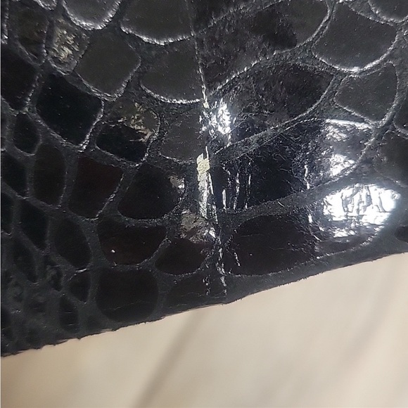 MICHAEL Michael Kors Black Leather Faux Snake Print Clutch - Picture 6 of 8